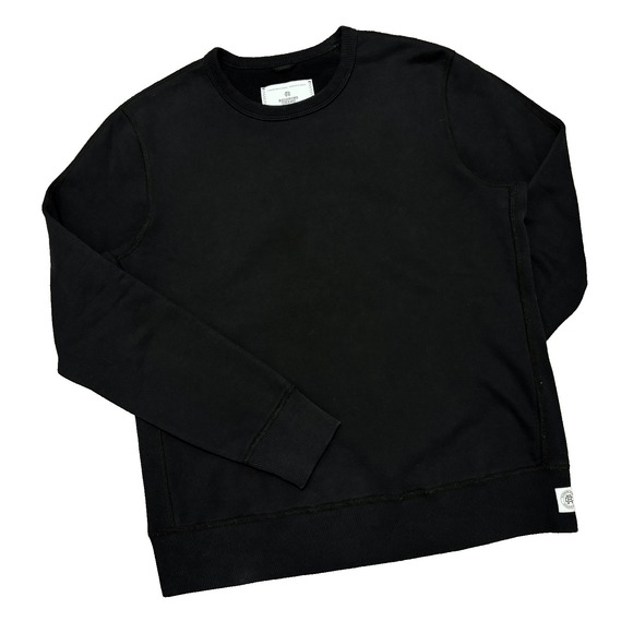 Reigning Champ Other - Reigning Champ Sweatshirt Crewneck Pullover Terry Slim Fit Black Mens Medium (M)